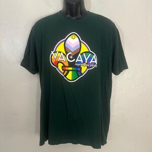Vacaya Mardi Gras 2025 T Shirt XL Gently worn 100% cotton 24" armpit to armpit